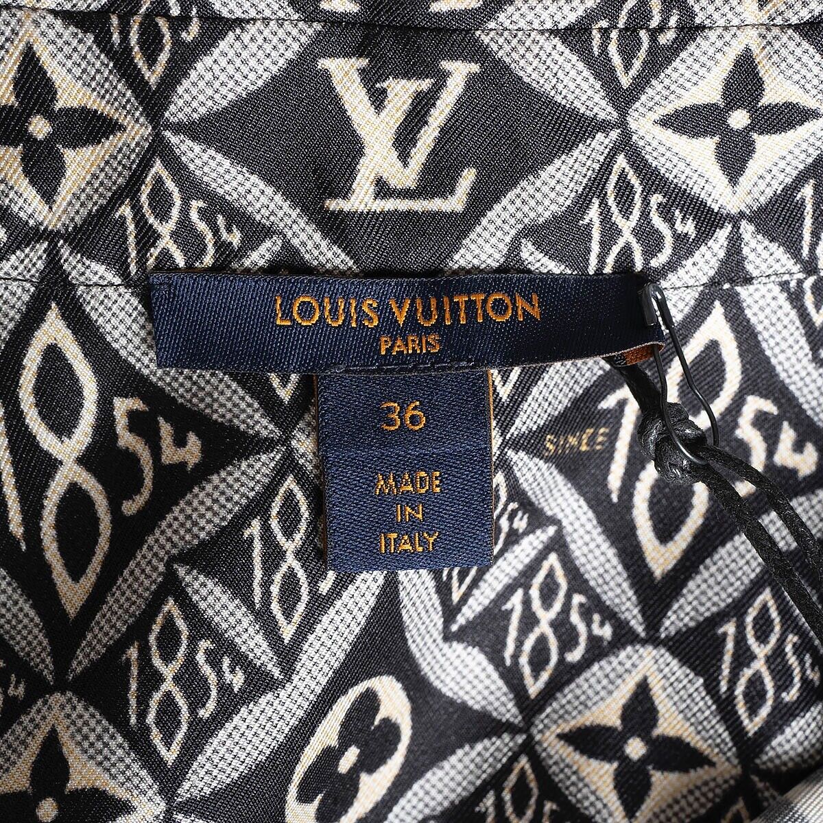 68935 auth LOUIS VUITTON black silk 2020 SINCE 1843 Blouse 68935 auth LOUIS VUITTON black silk 2020 SINCE 1843 Blouse