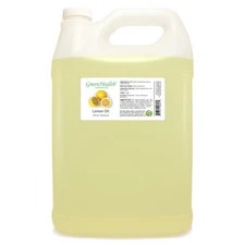 Bulk Lemon Essential Oil - 1 Gallon - Clear Plastic Jug w/ Cap - GreenHealth