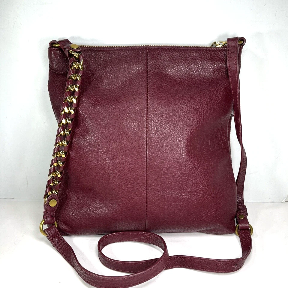 Bolso Bandolera Elliott Luca Granate Borgoña Delgado Imitación Cuero Foto 2 de 4