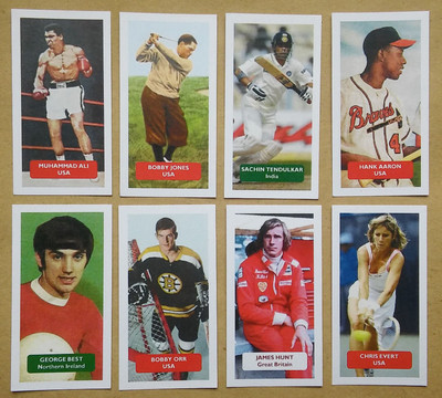 Set 80 Score Champions of World Sport Trade Cards Cricket Fußball Golf Boxen +