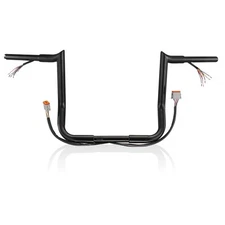 10" Prewired Meathook Handlebar Ape Hanger for Harley Street Glide 96-06