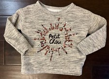 Zara  Petit Chou  Soft Collection Gray Sequin Sweater / Sweatshirt Sz 4