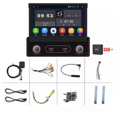 Autoradio Android Stereo Auto DAB+ Schermo Scomparsa Manuale 1 Din Navi GPS WIFI - Miniatura 2