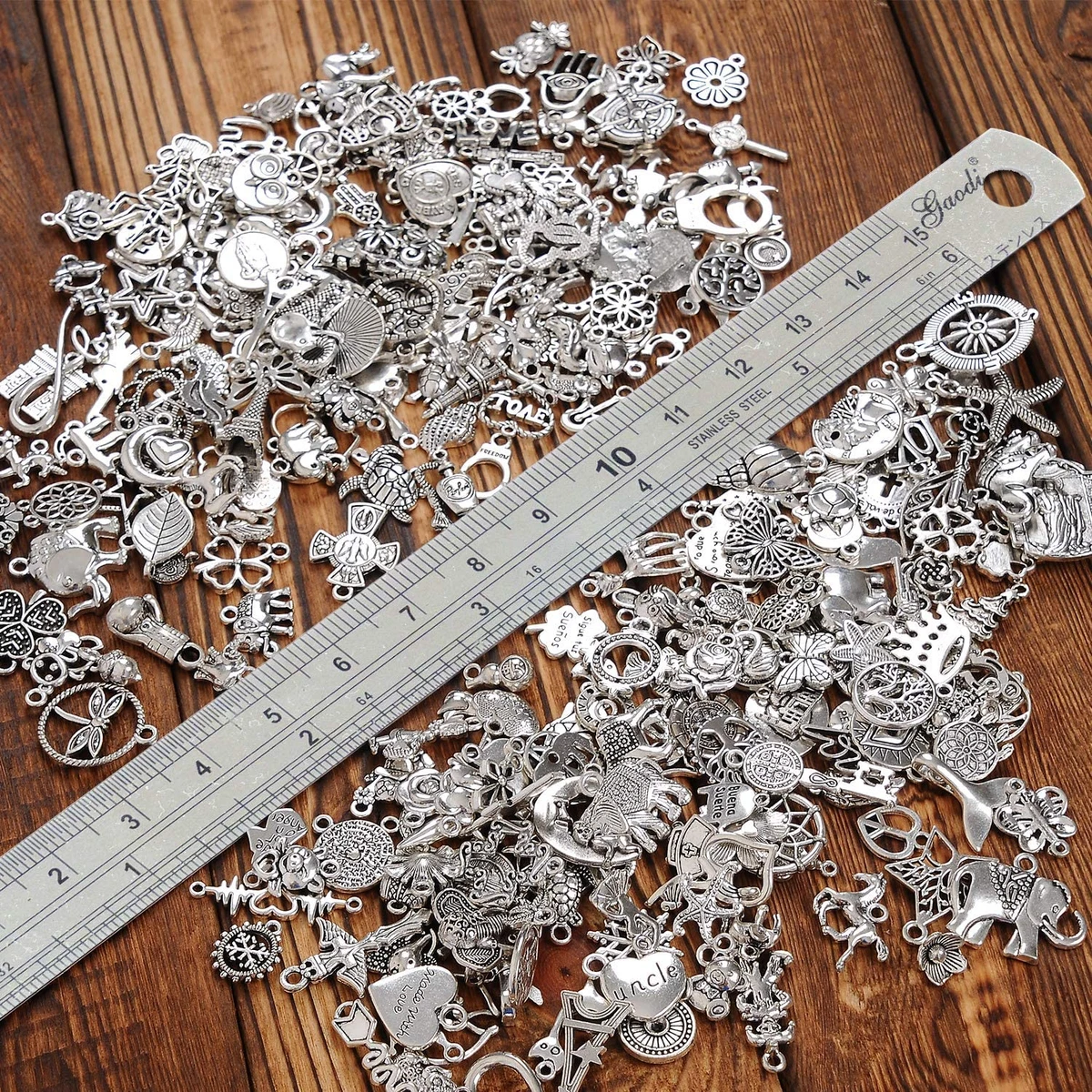 YUEAON 300pcs Bulk Lots Charms for Jewelry Making Supplies Kit Craft Accessories