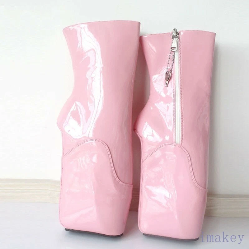 Mujeres Botas de Ballet 18CM Tacones de Cuña Alta Suela de Casco Fetiche Sin Tacón Zapatos Exóticos Foto 2 de 4