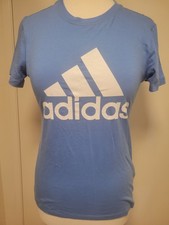 NWT Adidas Women's Basic BOS Tee T-shirt Blue W/White Logo Small 129