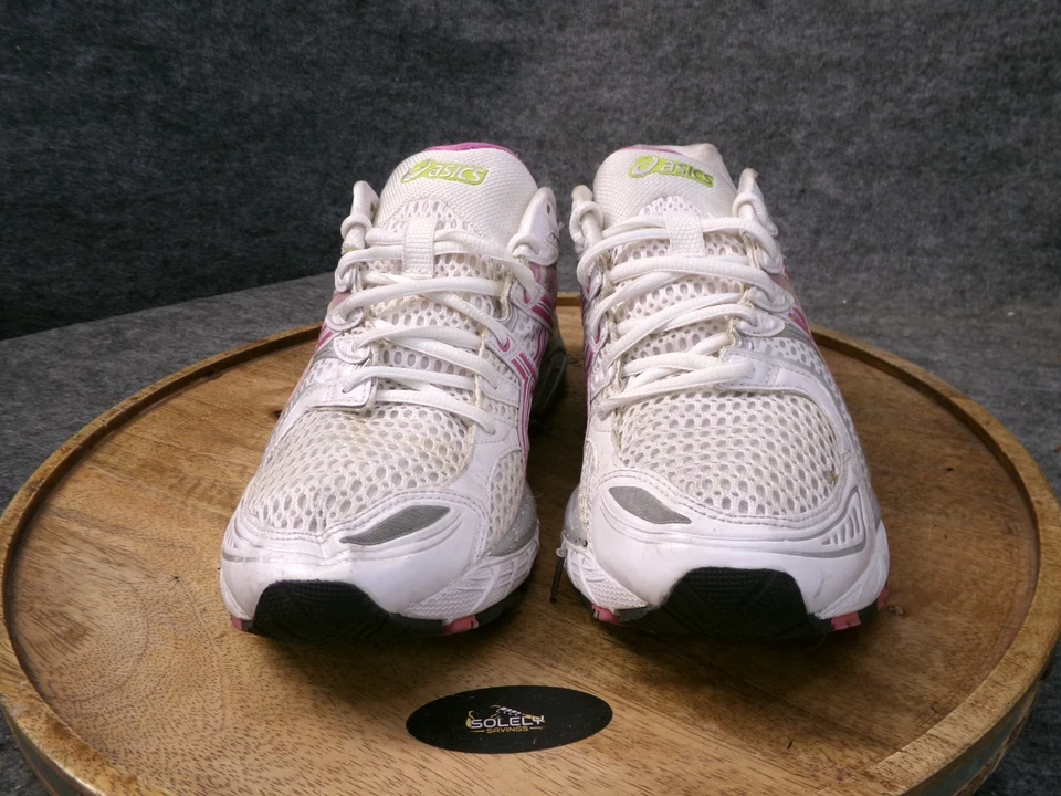 Zapatos para correr retro ASICS Gel-Kayano 16 para mujer talla 9,5 Y2K plateados blancos rosa T050N Foto 3 de 4