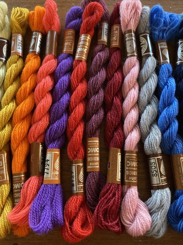 DMC Wool Embroidery Floss Broder Medicis Mixed Color Lot 27 Skeins 27.3yd #2 - Picture 3 of 4