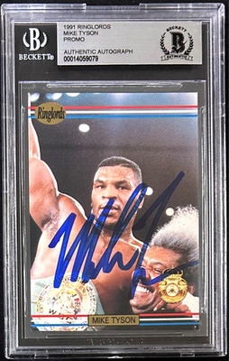 Mike Tyson Signed 1991 Ringlords SAMPLE Promo Card Beckett 14059079