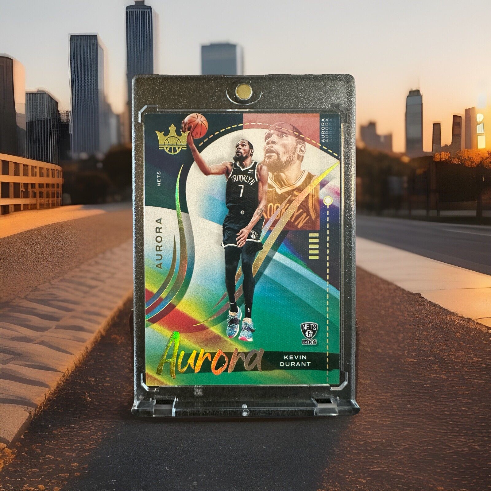 2021-22 PANINI COURT KINGS KEVIN DURANT AURORA CASE HIT NETS #4