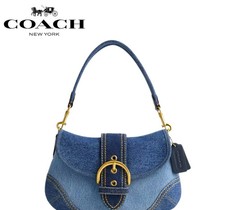 COACH Soho Shoulder Bag Upcycled Repurposed Denim Blue CR737 outlet