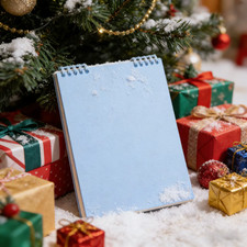 1-Piece Blue Spiral Notebook with Blank Pages - Perfect for Christmas Gifts, Jou