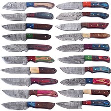 LOT OF 20 CUSTOM HANDMADE DAMASCUS STEEL HUNTING FULL TANG SKINNER EDC KNIFE 426