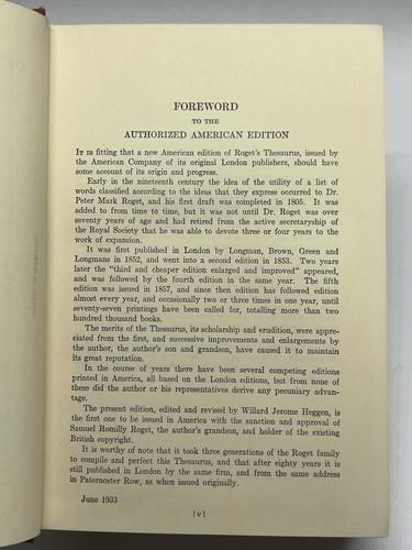 Roget’s Thesaurus Of English Words And Phrases 1933 HC - Picture 10 of 11