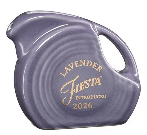 Fiesta ®️ LAVENDER Purple Mini Disc Disk Pitcher / Creamer 58th Color Gold Print