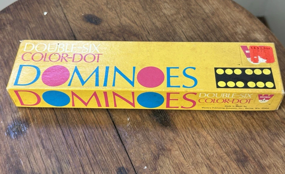 Dominó Whitman Double Six Color Dot usado años 70 GC Foto 2 de 4