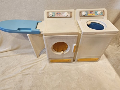 #ad Vintage 80s Little Tikes Washer And Dryer Laundry Center With Ironing Board Play $175.00