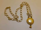 Vintage Richelieu Gold Faux Pearl Necklace Costume Estate Jewelry 26"