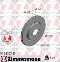 2X Bremsscheibe Coat Z Zimmermann 540.5303.20 FüR FZ Suzuki NZ Swift 4 AZG412