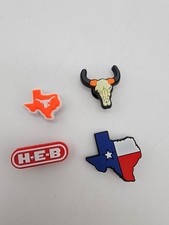 Texas Western Shoe Charms Multicolor Flag Longhorn Set 4 Crocs