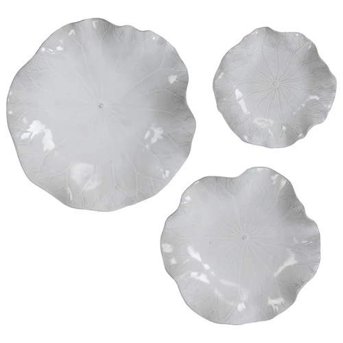 Uttermost Abella Abstract Flower Ceramic Wall Art - Set of 3 - Picture 1 of 9