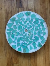 Green Surf Tumbled Beach Glass Pieces Lot Mixed Shapes for Crafts Mosaics - 1 lb