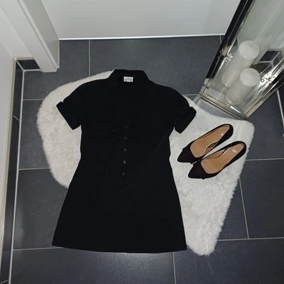 Neu blusenkleid S36 38 Madonna Hemdbluse schwarz baumwolle Basic-Stil TopZustand - Bild 1 von 3