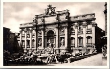 RPPC Italy Rome Trevi Fountain baroque architecture