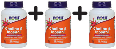 3 x NOW Foods Choline and Inositol, 500mg - 100 caps (126,63 EUR/kg)
