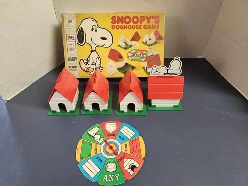 Snoopy Doghouse Game Vintage Milton Bradley Peanuts
