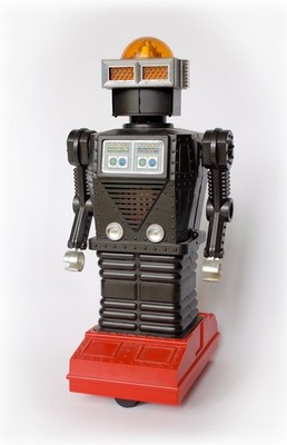 VINTAGE and RARE - JAPAN - STRACO HAPPY HARRY THE HYSTERICAL ROBOT W BOX- WORKS!
