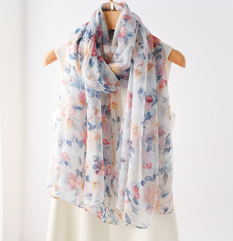 100% Silk Mulberry Bandanna Shawl Scarf Wrap 178x110cm Red Ball Print Neckerchief