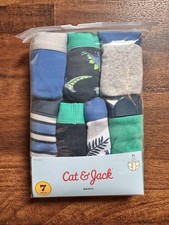 Cat Jack Boys Briefs XL 14 Underwear 7 Pack Cotton Dinosaur Stripe NEW