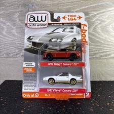2022 AW Auto World Target Exclusive 2 Pack Chevy Camaro 2012 ZL1 1982 Z28