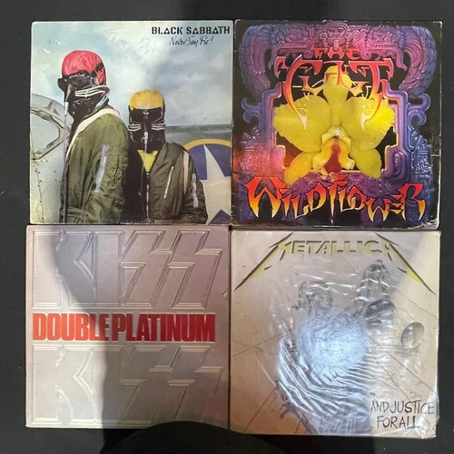Various 8 x Vinyl Record LP Job Lot Black Sabbath Metallica Kiss Deep Purple