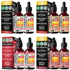 2 Pack Vitamin B12 and B6 Liquid Drops B12 Sublingual Vitamin B Complex - B 1...