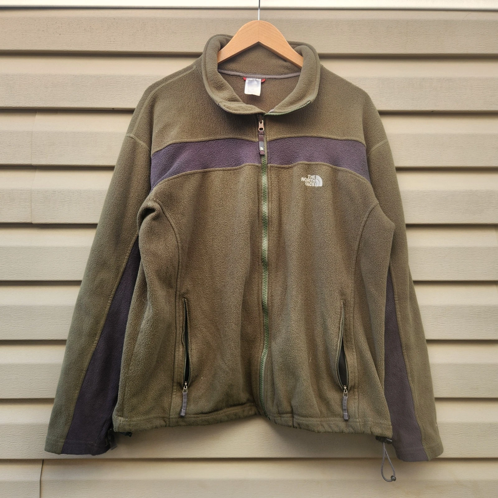 The North Face Fleece Olive Green Full Zip Size Large Mens