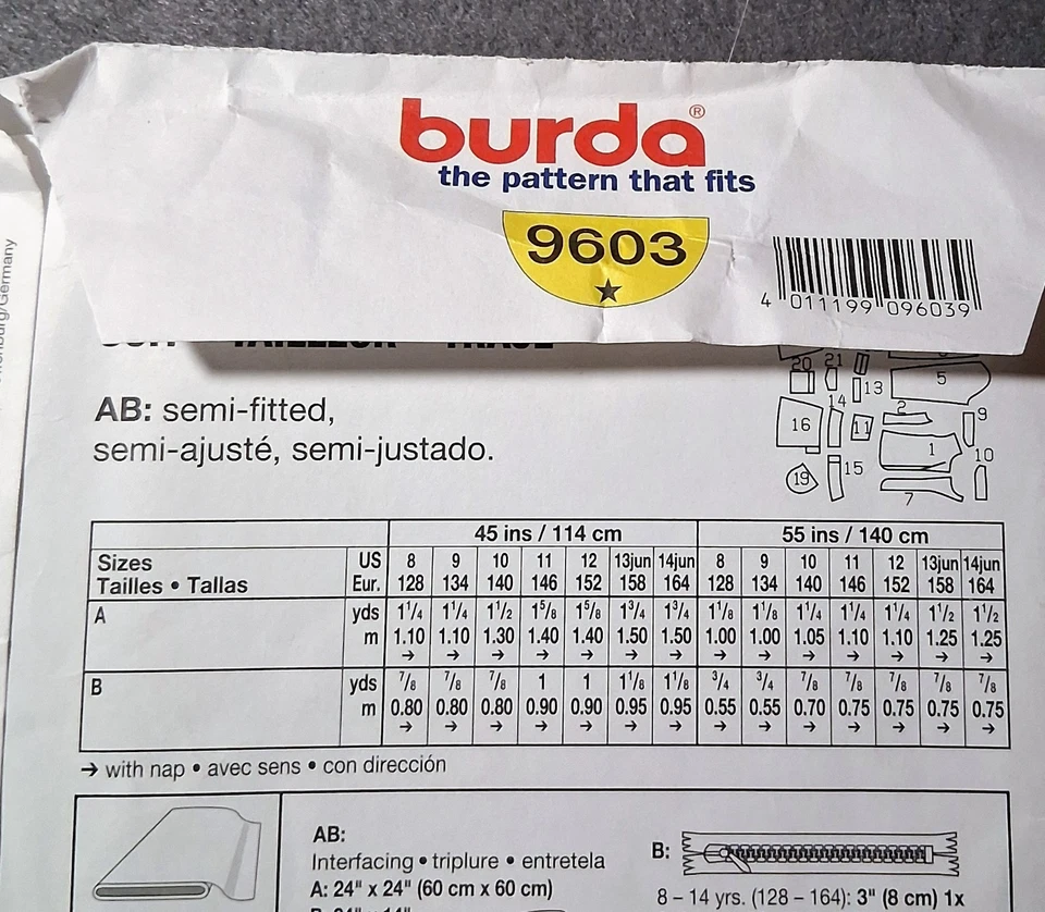 Burda sewing pattern 9603 Girls' Denim Mini Skirt & Jean Jacket Sz 8-9-10-11-12 - Image 2 of 4