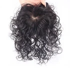 Silk Base Curly Wavy  Clip In Human Hair Toppers -Loss Thin Hair Top Replacement