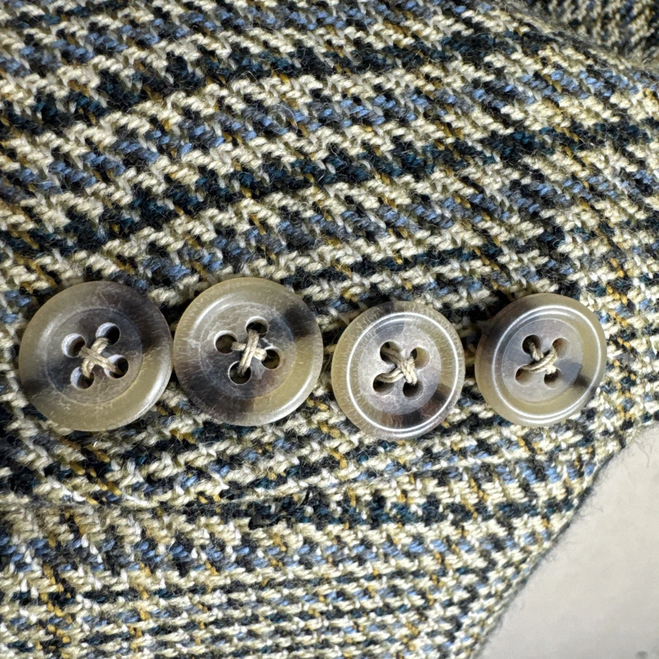 Винтажный Gieves & Hawkes 42R желтовато-коричневый черный клетку гончая Henry кашемир шерсти 2BTN - Изображение 2 из 4