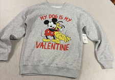 Disney Mickey  Pluto Heather Grey Women's Sweatshirt Size XXS 00 New With Tag