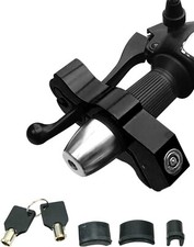 BLACK Motorcycle Scooter Moped Dirt Bike ATV Handlebar Grip Brake Anti Teft Lock