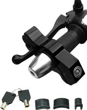BLACK Motorcycle Scooter Moped Dirt Bike ATV Handlebar Grip Brake Anti Teft Lock
