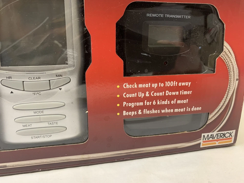 Maverick Meat Thermometer Remote Redi Chek Transmitter & Receiver Clip On Stand