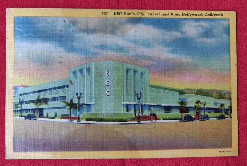 1955 Postcard NBC Radio City, Sunset & Vine Hollywood CA-posted 2 cent J. Adams
