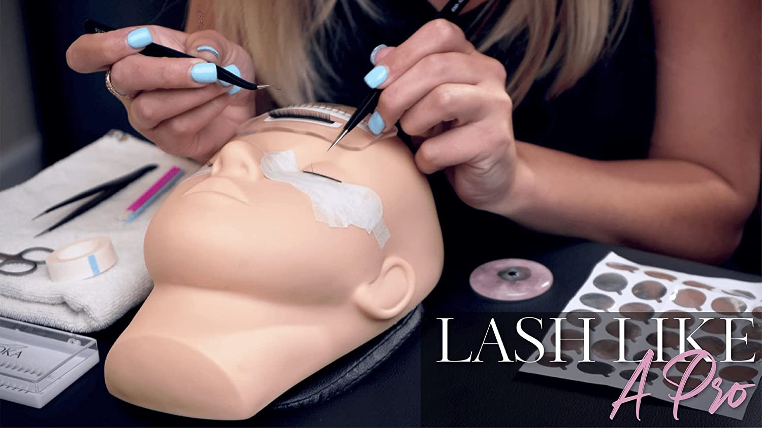 Lash Eyelash Extension Kit Professional Mannequin Head Train Cosmetology Supply