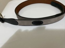 Unisex Docker Blue and Grey Leather belt. Size 38. Top Grain Leather. USA Made.