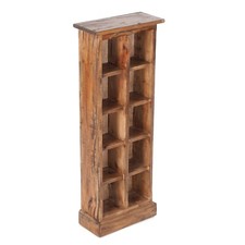 CD & BÜCHERREGAL "NATURE"  | recyceltes Holz, 94x36x17 cm, braun | Holzregal