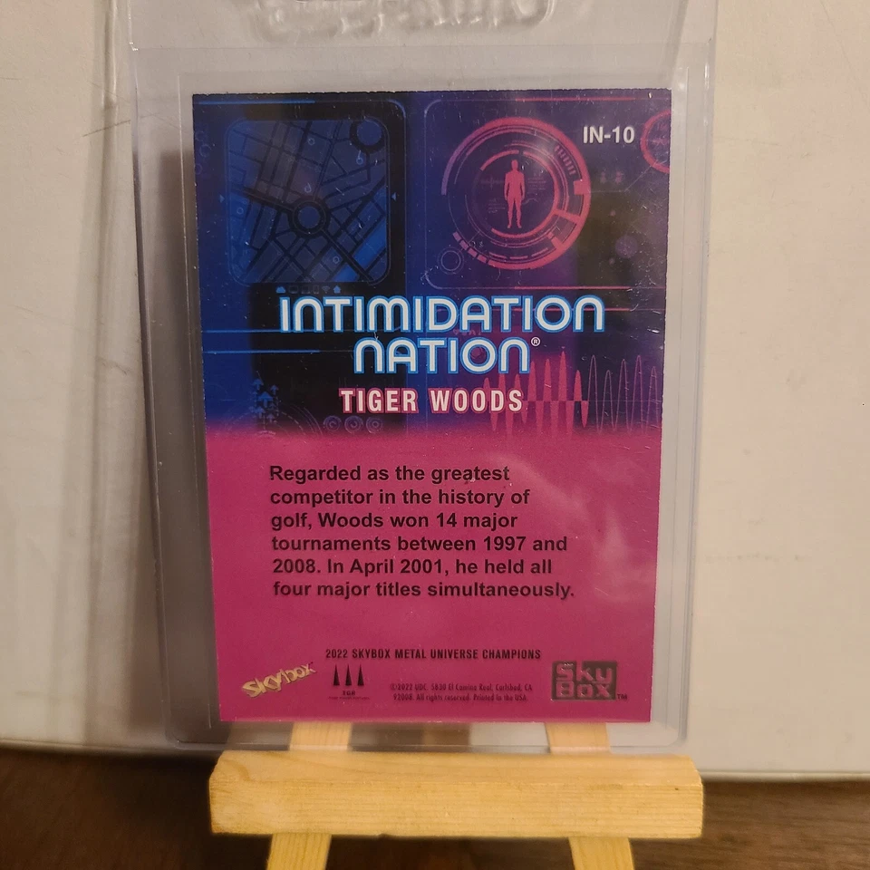 2022 Skybox Metal Universe Champions Tiger Woods No. IN-10 Intimidation Nation - Image 3 of 4