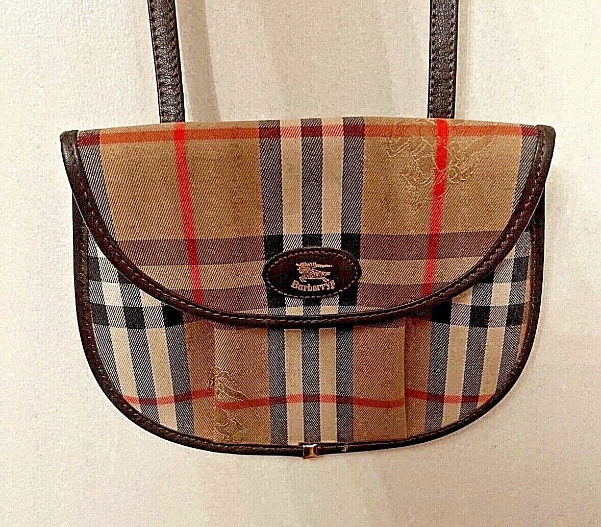 Vintage Burberry Small Bag Purse Pochette Adjustable Strap